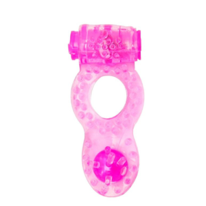 Anel Peniano Vibratório Com Perola Estimuladora Rosa