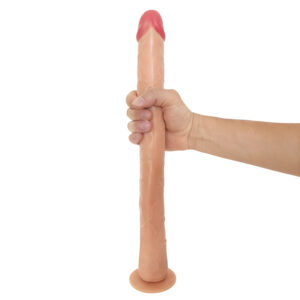 Pênis Anaconda Gigante e Grosso Dildo PVC Flexível 46x4,3cm Bege