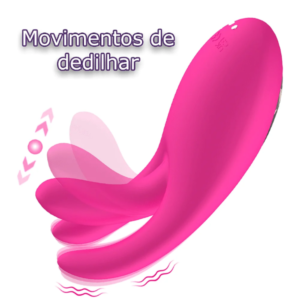 Vibrador com Movimento de Dedilhar e Estimulador de Clitóris