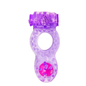 Anel Peniano Vibratório Com Perola Estimuladora Roxo